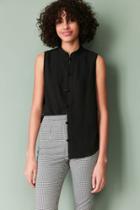 Silence + Noise Keri Band Collar Button-down Tank Top