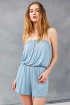 Urban Outfitters Silence + Noise Strapless Knit Romper,slate,m