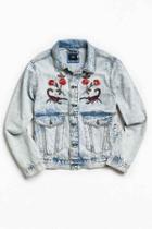 Urban Outfitters Uo Souvenir Denim Trucker Jacket,light Blue,xs