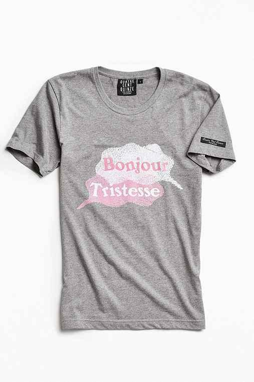 Urban Outfitters Quatre Cent Quinze Bonjour Tristesse Tee,grey,l