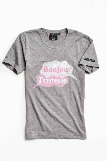 Urban Outfitters Quatre Cent Quinze Bonjour Tristesse Tee,grey,l