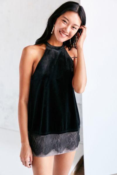 Kimchi Blue Velvet Lace High-neck Cami