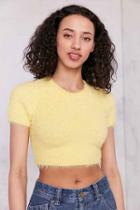 Urban Outfitters Kimchi Blue Fuzzy Cropped Tee,gold,s