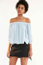 Urban Outfitters Truly Madly Deeply Bardot Off-the-shoulder Top,mint,m