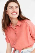 Urban Outfitters Bdg Jena Tie-front Blouse,red,m