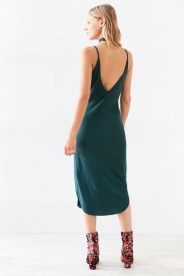 Urban Outfitters Sparkle & Fade Ribbed Knit Bodycon Midi Slip Dress
