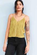Urban Outfitters Silence + Noise Baby Pleat Slip Cami,gold,s