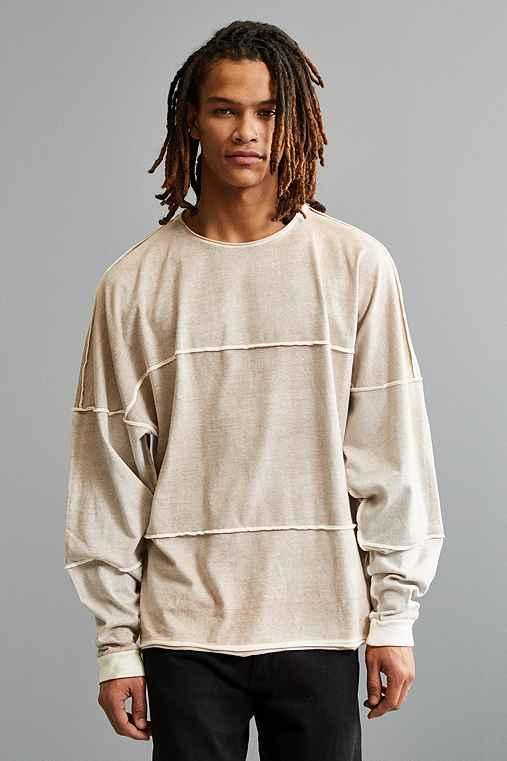 Urban Outfitters Uo Shredder Long Sleeve Tee,light Brown,m