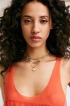Urban Outfitters Sabo Luxe X Luv Aj Noa Coin Charm Choker Necklace,gold,one Size