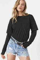 Urban Outfitters Bdg Cole Double Layer Tee,black,xs