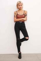 Urban Outfitters Bdg High-rise Twig Grazer Skinny Jean - Washed Black Slash,washed Black,32