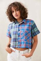 Urban Outfitters Urban Renewal Remade Pieced Flannel Shirt,assorted,l