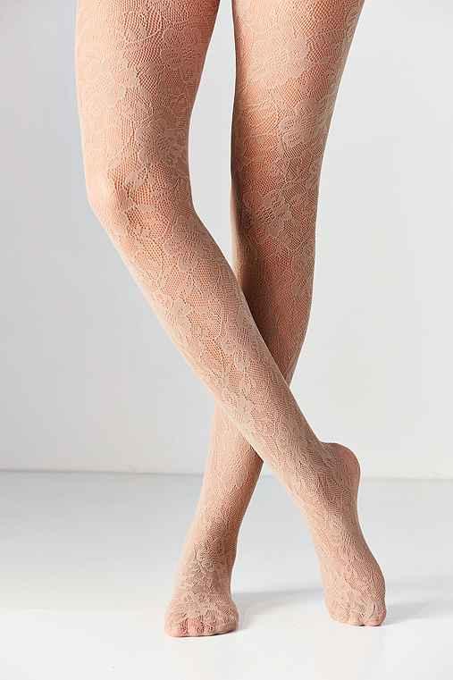 Urban Outfitters Floral Lace Tight,taupe,m/l