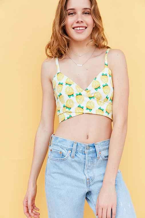 Urban Outfitters Kimchi Blue Charlotte Wrap Cami,yellow,l