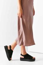 Urban Outfitters Ruched Peep Toe Slingback Sandal,black,us 8/eu 38