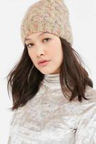 Urban Outfitters Slouchy Crosshatch Knit Beanie,ivory,one Size