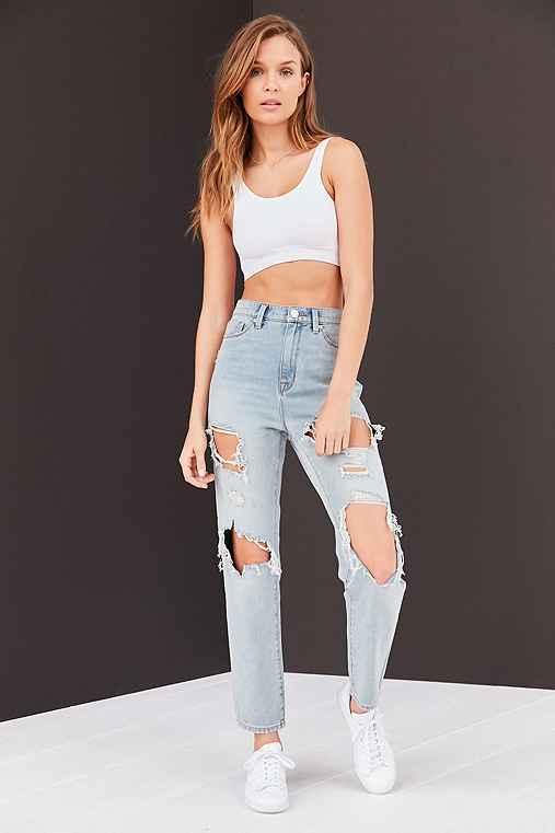 Urban Outfitters Bdg Mom Jean - Rebel Rebel,vintage Denim Light,31