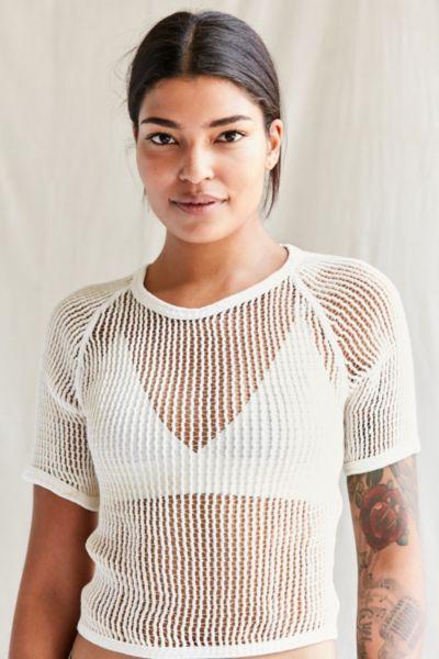 Urban Outfitters Vintage Mesh Surplus Crop Tee