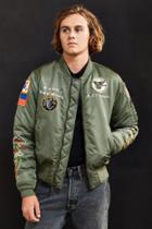 Urban Outfitters Schott Nylon Flight Satin Souvenir Jacket