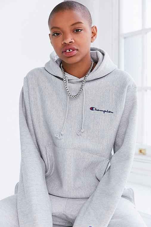 Urban Outfitters Champion + Uo Mini Logo Hoodie Sweatshirt,grey,m