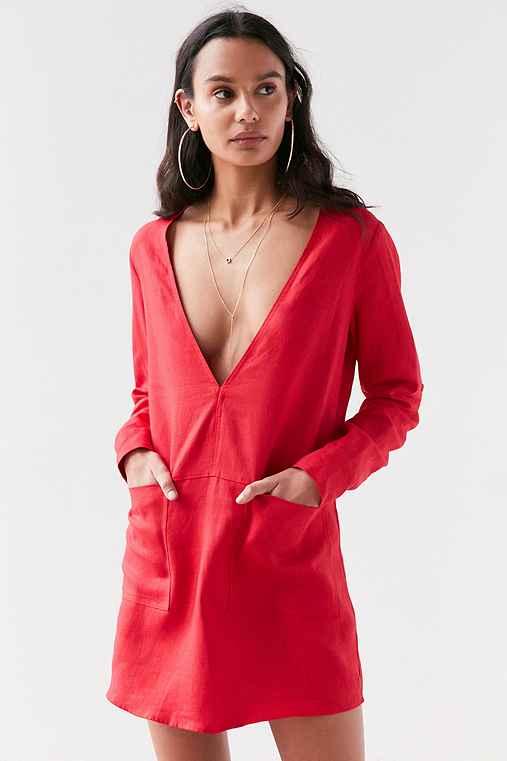 Urban Outfitters Dolce Vita Bethany V-neck Shift Dress,red,m