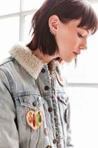 Urban Outfitters Annie Rhinestone Ear Jacket Earring,gold,one Size