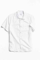 Urban Outfitters Uo Solid Short Sleeve Button-down Shirt,white,m