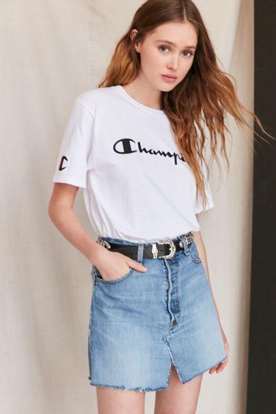 Urban Outfitters Urban Renewal Remade Notched Denim Mini Skirt