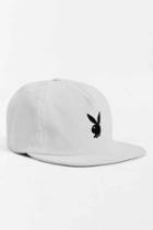Urban Outfitters Good Worth Playboy Snapback Hat,white,one Size