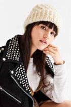 Urban Outfitters Braided Cuff Toque Hat,ivory,one Size