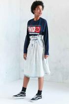 Urban Outfitters Bdg Alabama Acid Wash Paperbag Denim Midi Skirt,indigo,s
