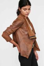 Urban Outfitters Silence + Noise Riley Drapey Vegan Suede Jacket,brown,m