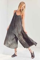 Urban Outfitters Silence + Noise Breezy Asymmetrical Jumpsuit,black & White,m