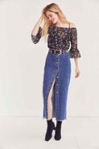 Urban Outfitters Dr. Denim Venla Button-front Maxi Skirt,rinsed Denim,m