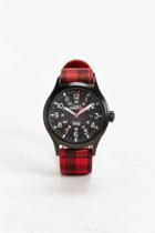 Urban Outfitters Timex Expedition Plaid Scout Watch,red,one Size