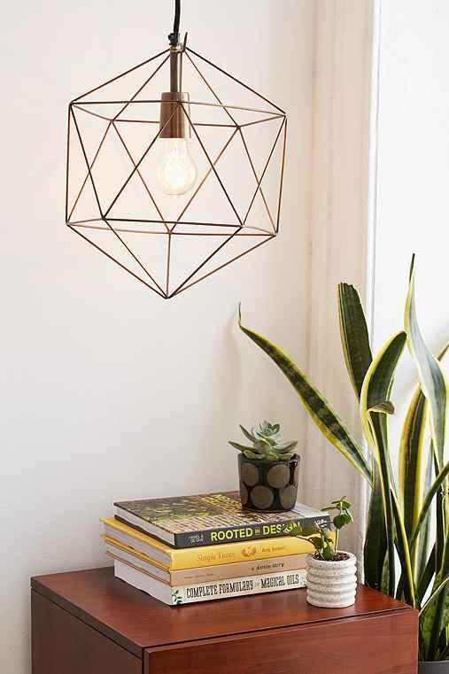 Urban Outfitters Magical Thinking Geo Pendant Light,copper,one Size