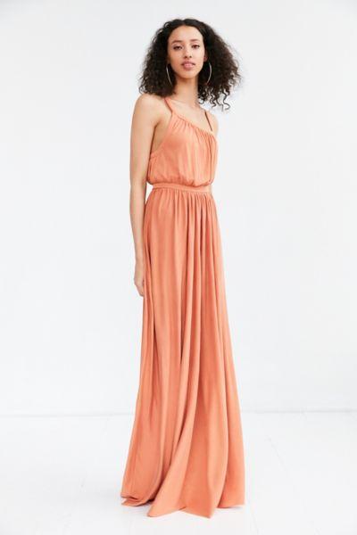 Silence + Noise Coralina Cupro Asymmetrical Maxi Dress