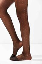 Urban Outfitters Out From Under Sheer Polka Dot Glitter Tight,black,s/m