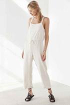 Urban Outfitters Silence + Noise Square Neck Linen Jumpsuit,tan,xs