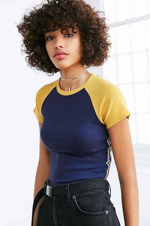 Urban Outfitters Silence + Noise Tie Breaker Tee,yellow,l