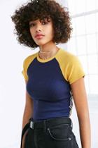 Urban Outfitters Silence + Noise Tie Breaker Tee,yellow,l