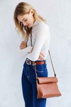 Urban Outfitters Silence + Noise Roll Clutch Crossbody Bag,brown,one Size