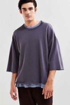 Urban Outfitters Uo Frazier 3/4-sleeve Sweatshirt,black,xl
