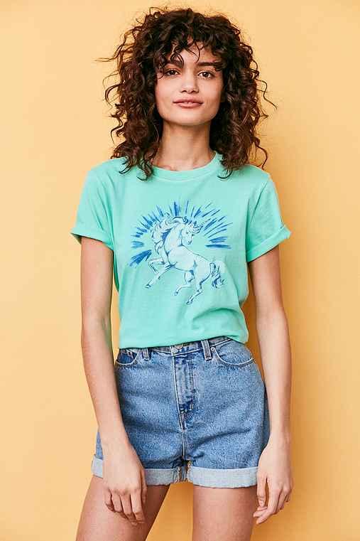 Urban Outfitters Silence + Noise Unicorn Tee,green,m