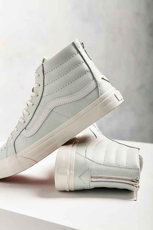 Urban Outfitters Vans Leather Sk8-hi Slim Zip Sneaker,mint,w 7.5/m 6