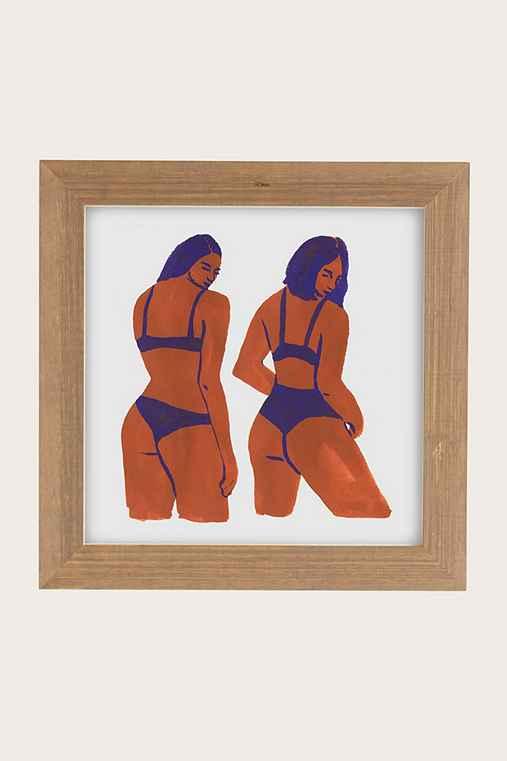 Urban Outfitters Leah Reena Goren Bikini Girls Art Print,buff Barnwood,30x30