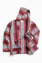 Urban Outfitters Vintage Red + Grey Woven Hoodie Sweatshirt