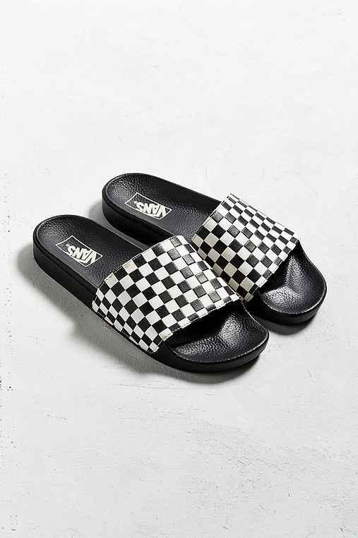 Urban Outfitters Vans Slide-on Checkerboard Sandal,black & White,9