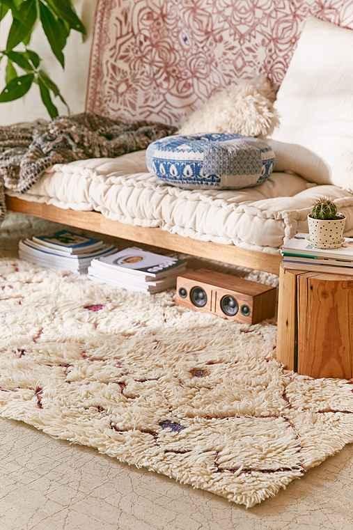Urban Outfitters Chloe Woven Shag Rug,cream,8x10