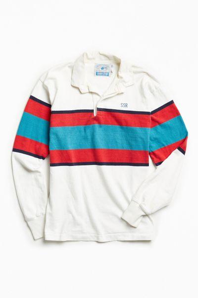 Urban Outfitters Vintage Vintage Lands End White Multi Stripe Rugby Shirt